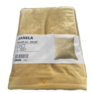 Ikea Sanela Yellow Velvet Pillow Case Cushion Cover 20" Cotton Golden New Gold
